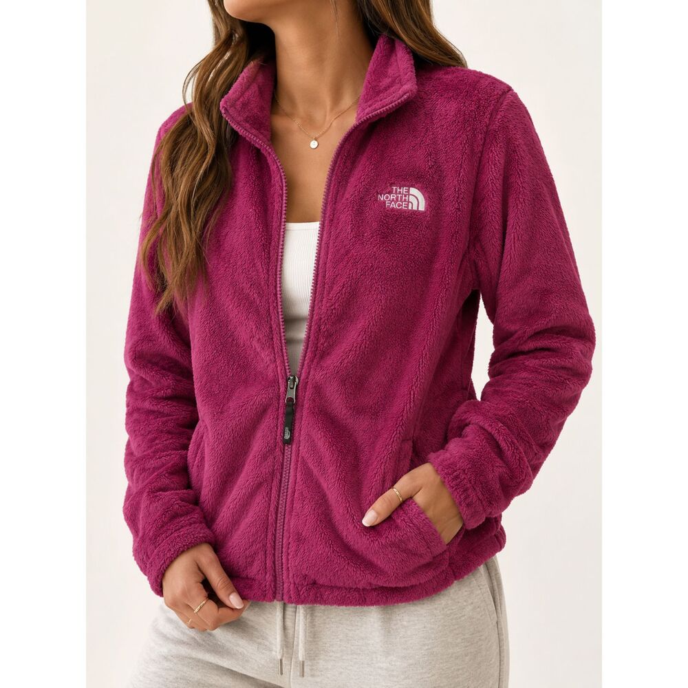 The North Face Osito Fleece Jacket Women's Medium Wine Full Zip Cozy Plush